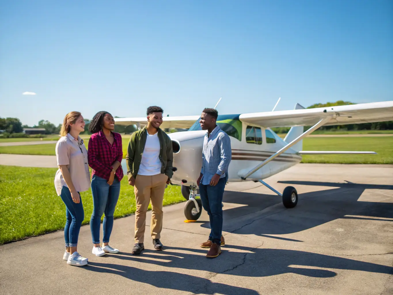 A vibrant image of club members participating in a group flight activity, showcasing the camaraderie and community spirit within AERO CLUB CHARENTAIS.